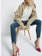 River Island Джинсы скинни High Rise Raw Hem - Image 3 of 6
