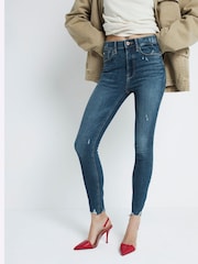 River Island Джинсы скинни High Rise Raw Hem - Image 4 of 6