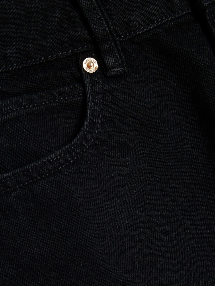 River Island Black Oversized High Rise Barrel 100% Cotton Jeans - Image 5 of 5