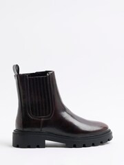 River Island Red Patent Ankle Chelsea Boots - Image 2 of 6