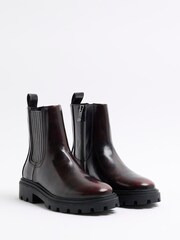 River Island Red Patent Ankle Chelsea Boots - Image 3 of 6
