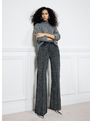 River Island Black High Rise Embellished Relaxed Straight 100% Cotton Jeans - Image 1 of 4