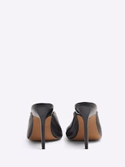 River Island Black Twisted Leather Heeled Mules - Image 4 of 5