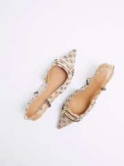 River Island Brown Kitten Heeled Court Shoes - Image 4 of 4