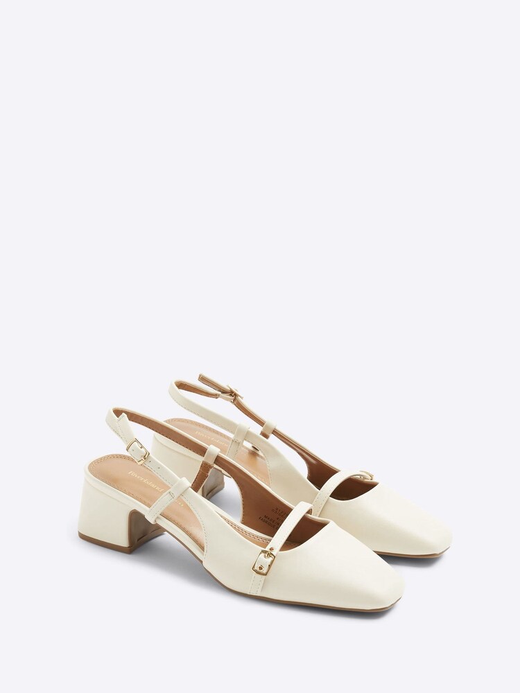 River Island Beige Buckle Heeled Court Shoes - Image 2 of 4 River Island Beige Buckle Heeled Court Shoes - Image 2 of 4