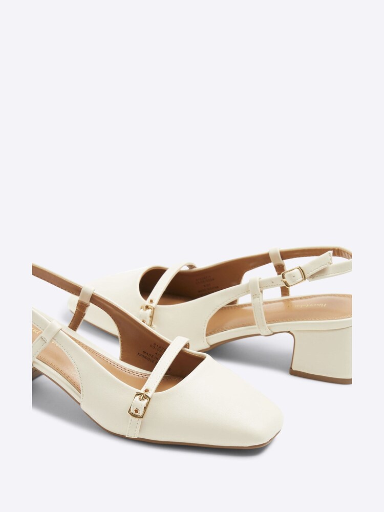 River Island Beige Buckle Heeled Court Shoes - Image 4 of 4 River Island Beige Buckle Heeled Court Shoes - Image 4 of 4