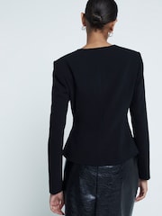 River Island Black Peplum Blazer - Image 3 of 9