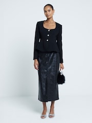 River Island Black Peplum Blazer - Image 5 of 9