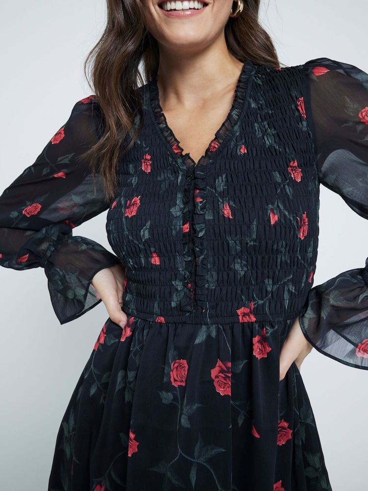 river island black mini dress Bridgerton Black Dress – MAROTTA main image 0