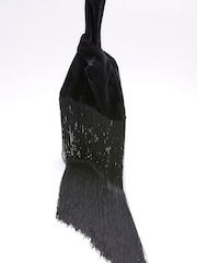 River Island Black Waterfall Tassel Clutch Bag - Image 4 of 5
