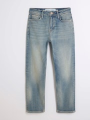 River Island Blue Petite Slim High Rise Straight 100% Cotton Jeans - Image 5 of 6