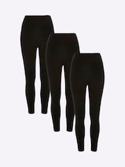 River Island Black 3 Pack High Rise Jersey Leggings - Image 1 of 5