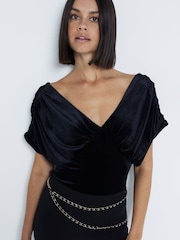 River Island Black Drape Plunge Bodies - Image 3 of 6