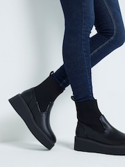 River Island Black Knitted Sock Ankle Boots - Image 1 of 6