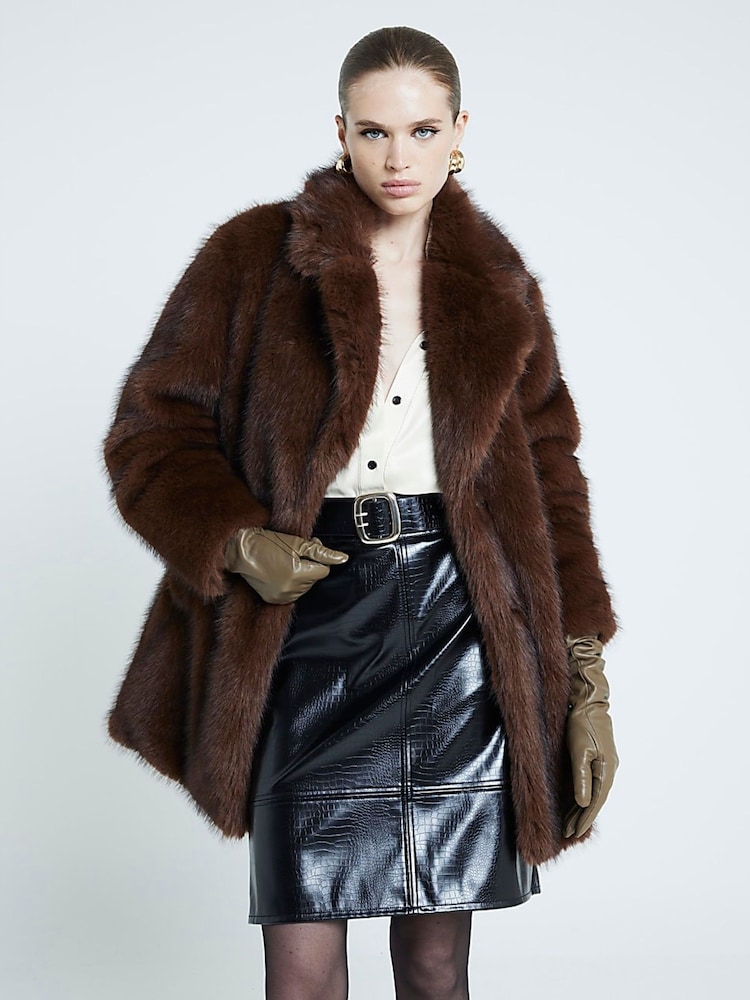 River Island Jacke mit Kunstfell - Bild 1 von 6