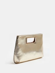 River Island Gold Metallic Handle Clutch Bag - Image 3 of 5