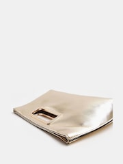 River Island Gold Metallic Handle Clutch Bag - Image 4 of 5