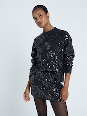 River Island Grey Embellished Sequin Jumper - Image 2 of 4