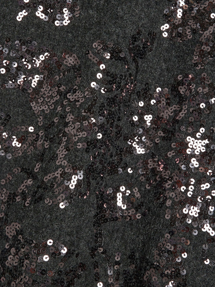 River Island Grey Embellished Sequin Jumper - Image 4 of 4