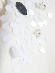 River Island Cream Sequin Roll Neck Jumper - Image 4 of 4