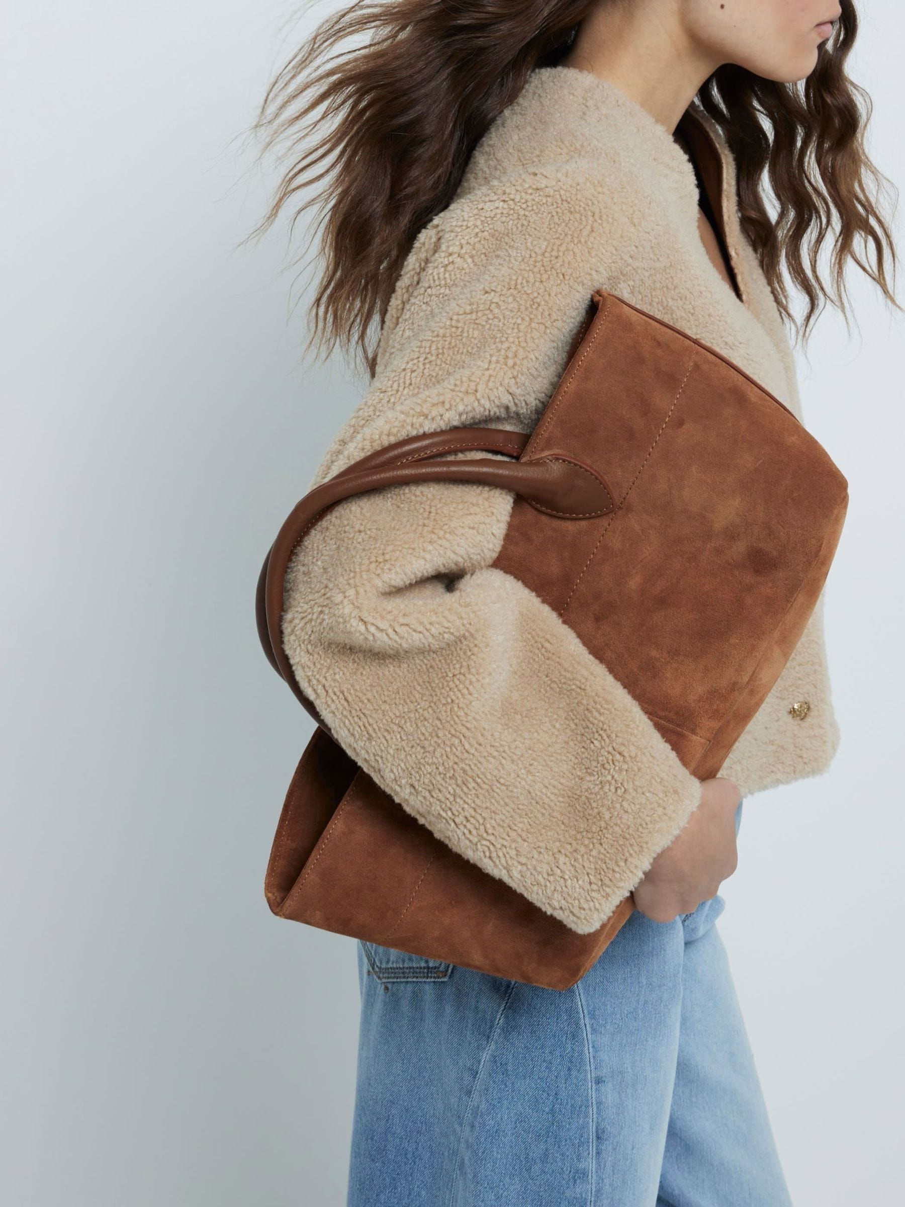 Buy River Island Brown Suede Tote Bag from the Next UK online shop