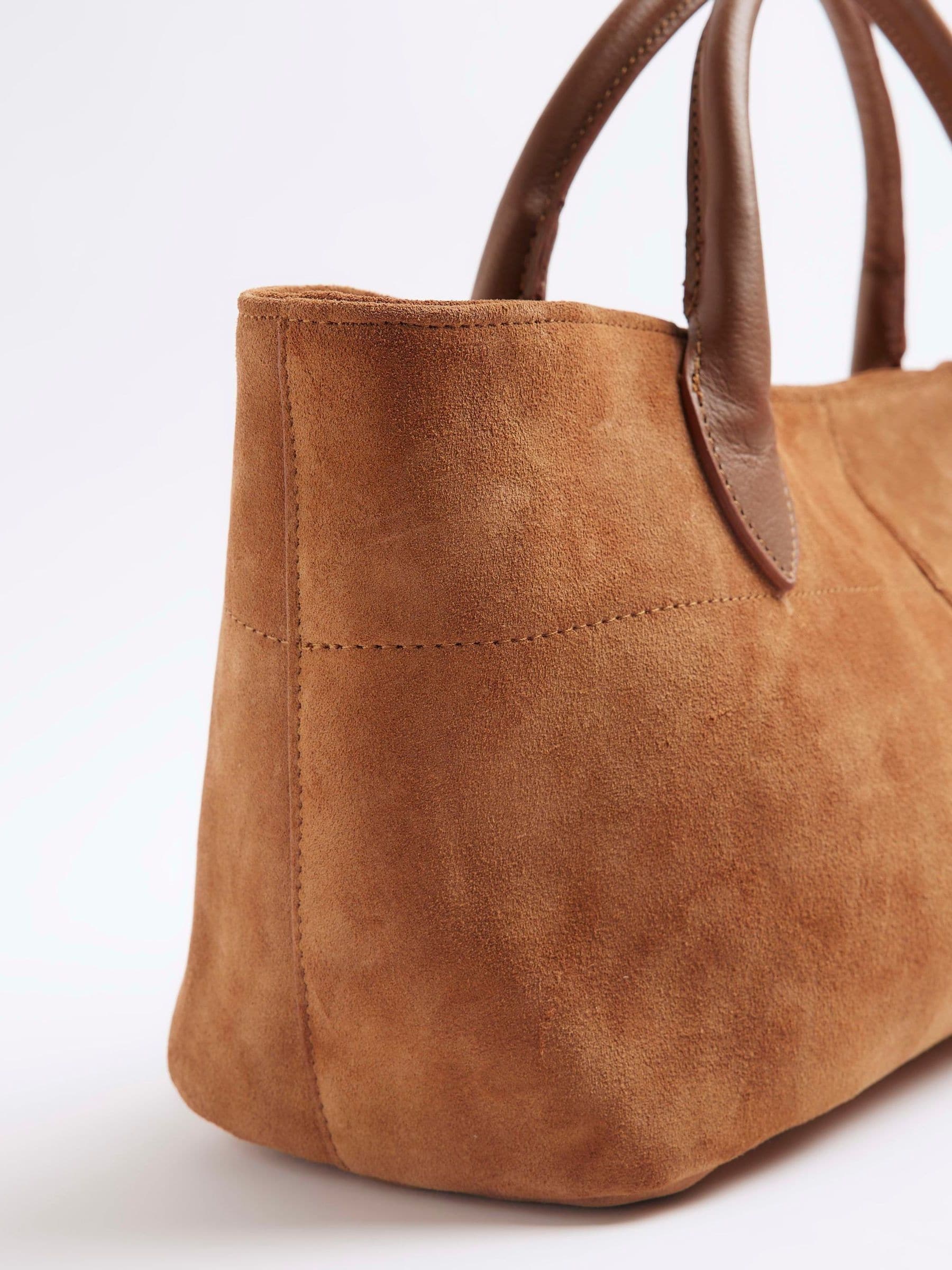 Suede tote handbag discount