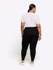 River Island Black Plus High Waisted 100% Cotton Multipack Leggings 3 Pack - Image 3 of 7