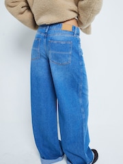 River Island Blue Petite Denim Super Wide Leg 100% Cotton Jeans - Image 3 of 6