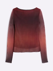 River Island Red Long Sleeve Mesh Top - Image 5 of 6