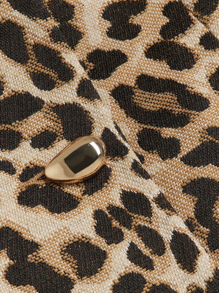 River Island Brown Petite Leopard Print Sculpt Jacket - Image 5 of 5