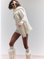 River Island Cream Bow Pearl Crew Neck Jumper - Image 2 of 6