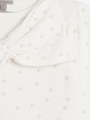 River Island Cream Bow Pearl Crew Neck Jumper - Image 6 of 6