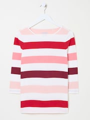 FatFace Breton Pink 100% Cotton Long Sleeve Summer Top - Image 10 of 10