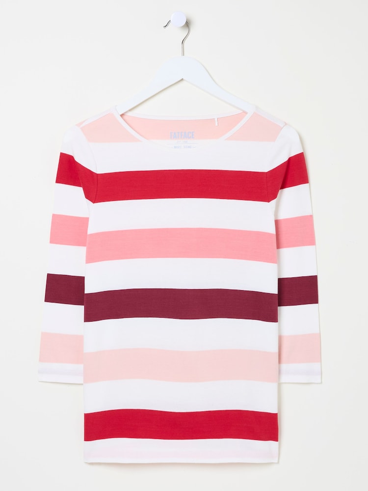 FatFace Breton Pink 100% Cotton Long Sleeve Summer Top - Image 10 of 10
