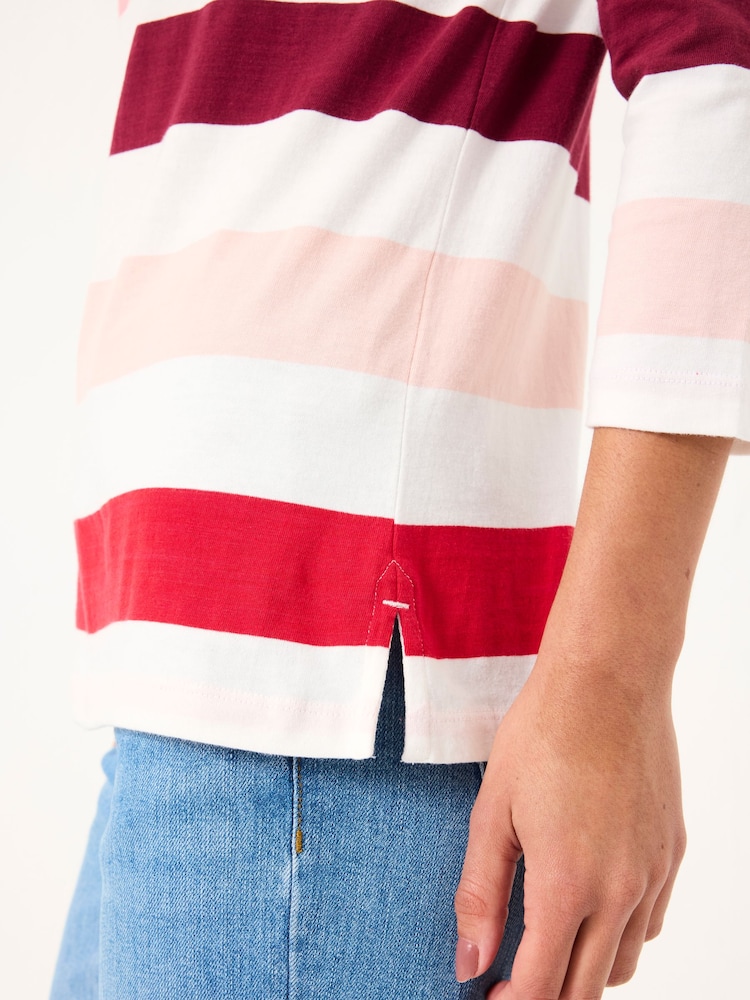 FatFace Breton Pink 100% Cotton Long Sleeve Summer Top - Image 4 of 10