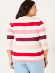 FatFace Breton Pink 100% Cotton Long Sleeve Summer Top - Image 5 of 10