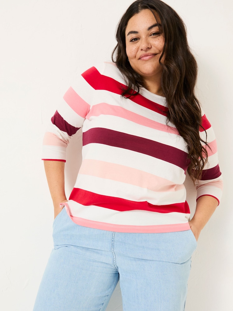 FatFace Breton Pink 100% Cotton Long Sleeve Summer Top - Image 6 of 10