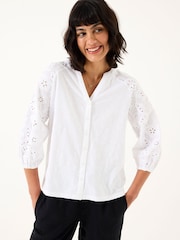 FatFace Broderie 100% Cotton Jersey Shirt - Imagen 1 de 6