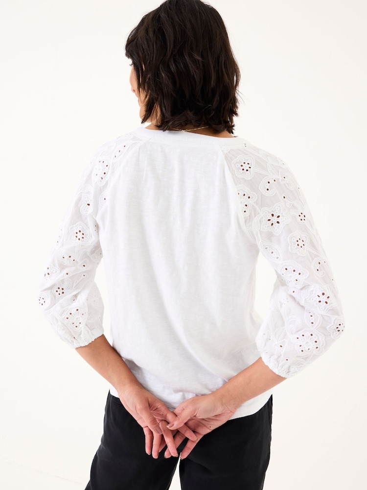 FatFace Broderie 100% Cotton Jersey Shirt - Imagen 2 de 6