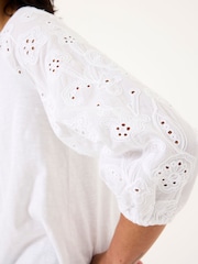 FatFace Broderie 100% Cotton Jersey Shirt - Imagen 4 de 6