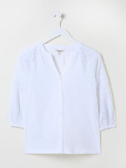 FatFace Broderie 100% Cotton Jersey Shirt - Imagen 6 de 6