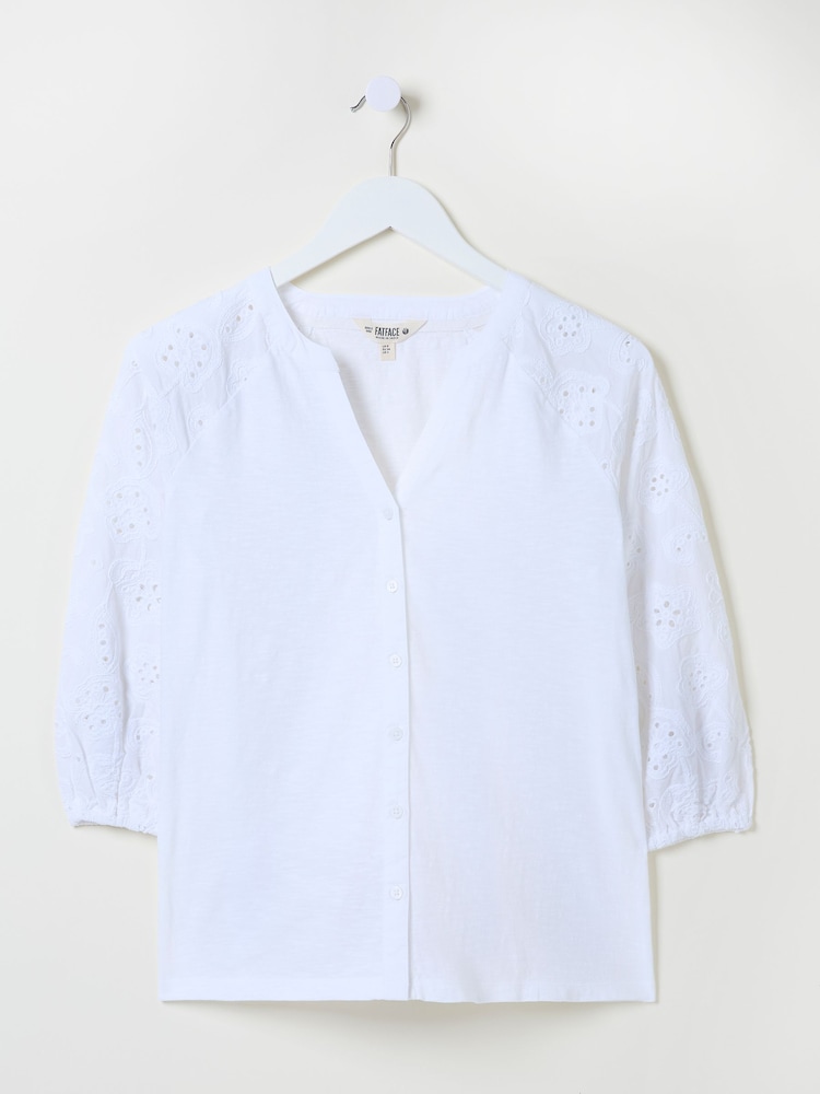 FatFace Broderie 100% Cotton Jersey Shirt - Imagen 6 de 6
