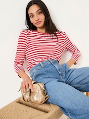 FatFace Ria Red Stripe 100% Cotton Top - Image 5 of 6