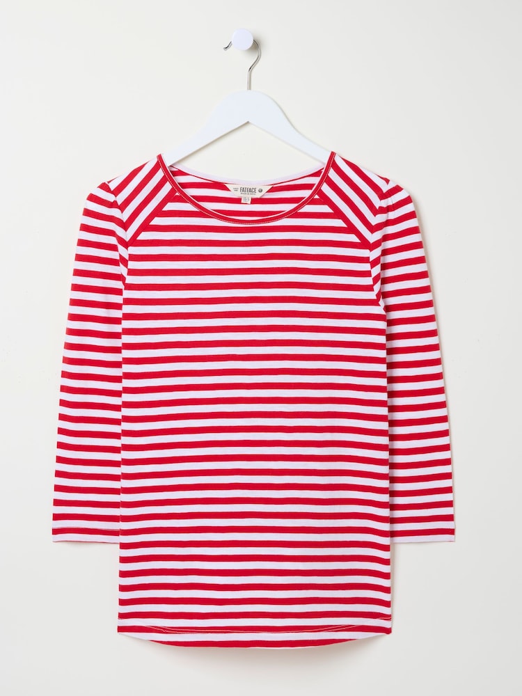 FatFace Ria Red Stripe 100% Cotton Top - Image 6 of 6