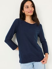 FatFace Broderie 100% Cotton Top - Image 1 of 5