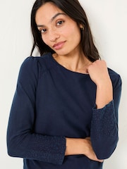 FatFace Broderie 100% Cotton Top - Image 2 of 5