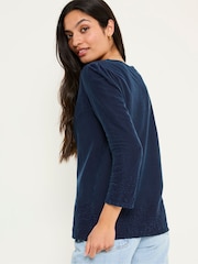 FatFace Broderie 100% Cotton Top - Image 3 of 5