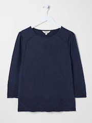FatFace Broderie 100% Cotton Top - Image 5 of 5