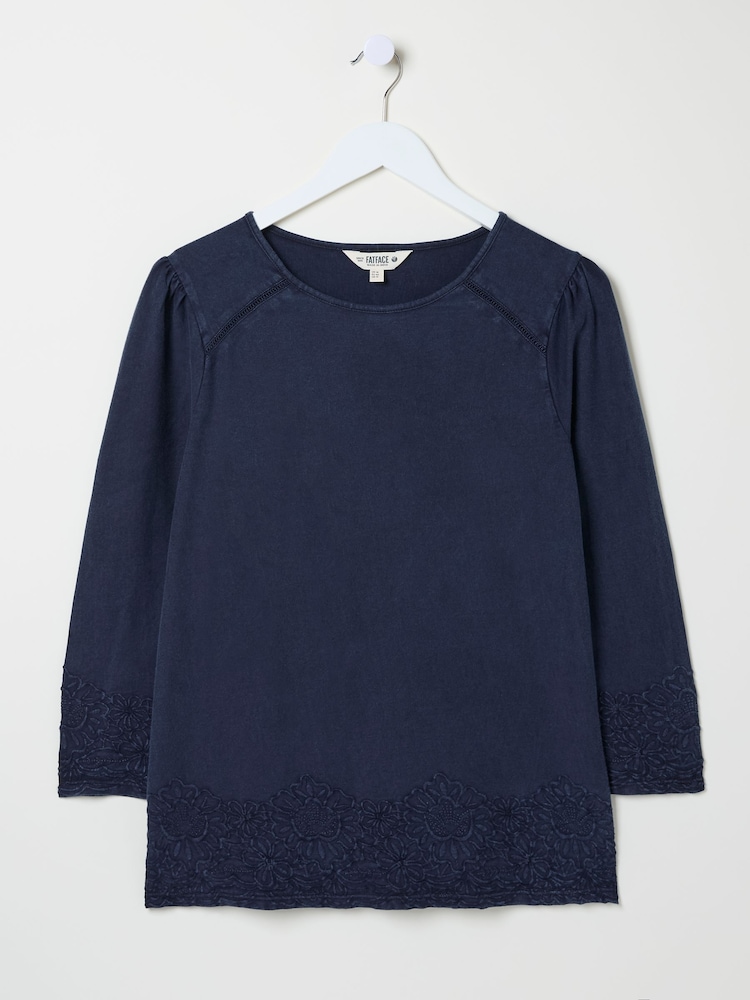 FatFace Broderie 100% Cotton Top - Image 5 of 5