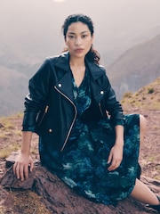 Apricot Black Biker Jacket - Image 1 of 5